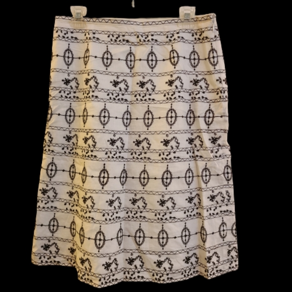 ANN TAYLOR LOFT Linen Embroidered A line Skirt - Picture 1 of 4